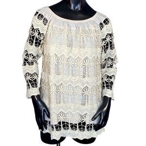 Anthony NWT Lacey Tunic Top Cottagecore Romantic Renaissance SZ M Wide Neckline